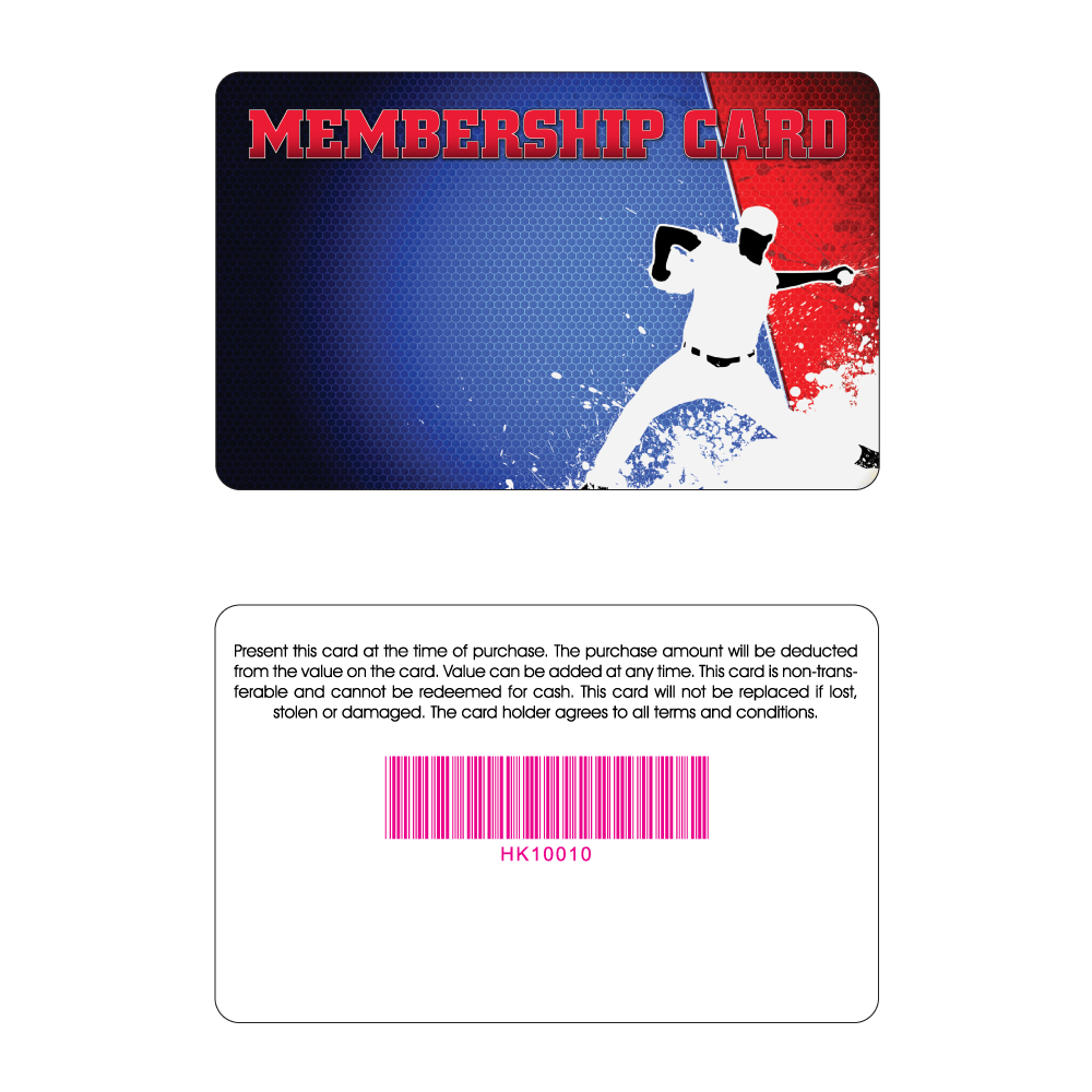 Baseball Club Membership Card - Pitcher