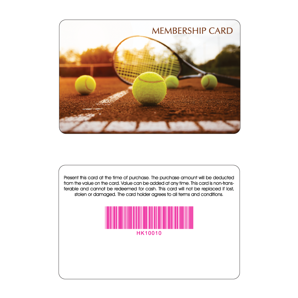Tennis Club Membership Card - Tennis Racket